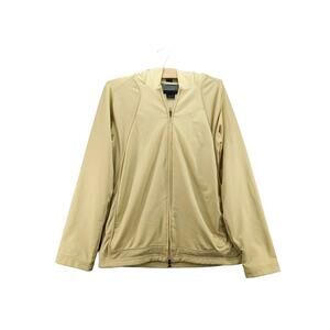 Nike Drifit Full Zip Hoodie Jacket Size Small Tan Gold Embroidered Swoosh